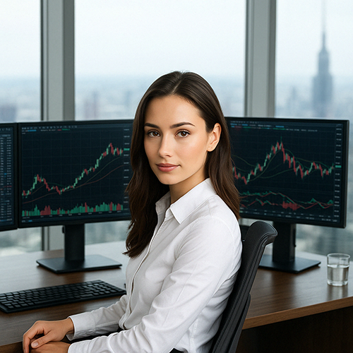 Ein professioneller Trader nutzt XScalpGenesis mit mehreren Monitoren und komplexen Strategien